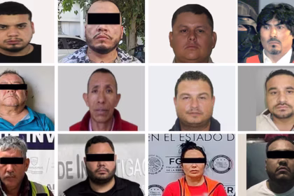 Algunos de los 37 narcotraficantes que México extraditó a EU este martes. Foto: SSPC