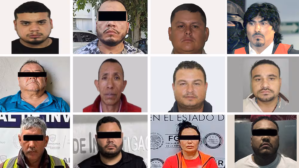 Algunos de los 37 narcotraficantes que México extraditó a EU este martes. Foto: SSPC